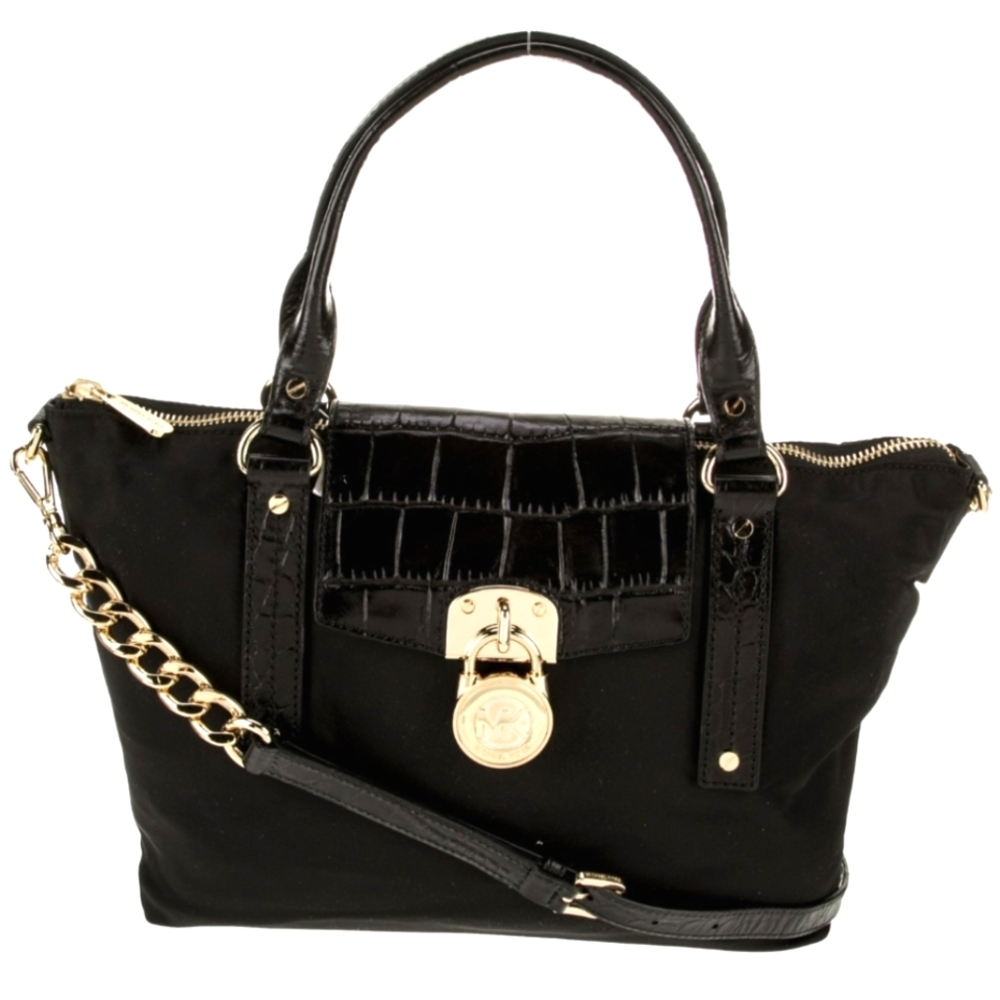 NWT Michael Kors Black Shoulder Bag & Gold Accents